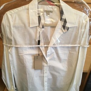 Burberry Signature blouse white/Nova Check trim
